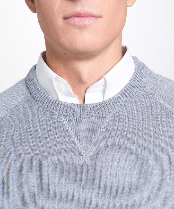 Grey Knitted Crew Neck Sweatshirt