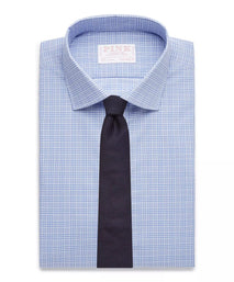 Blue & White Tailored Fit Zephir 1818 POW Check Formal Shirt