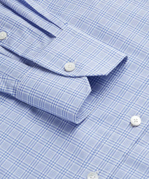 Blue & White Tailored Fit Zephir 1818 POW Check Formal Shirt