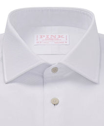 White Tailored Fit Double Cuff Marcella Twill Evening Shirt