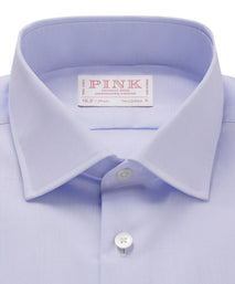 Pale Blue Tailored Fit Lugano Chambray Formal Shirt