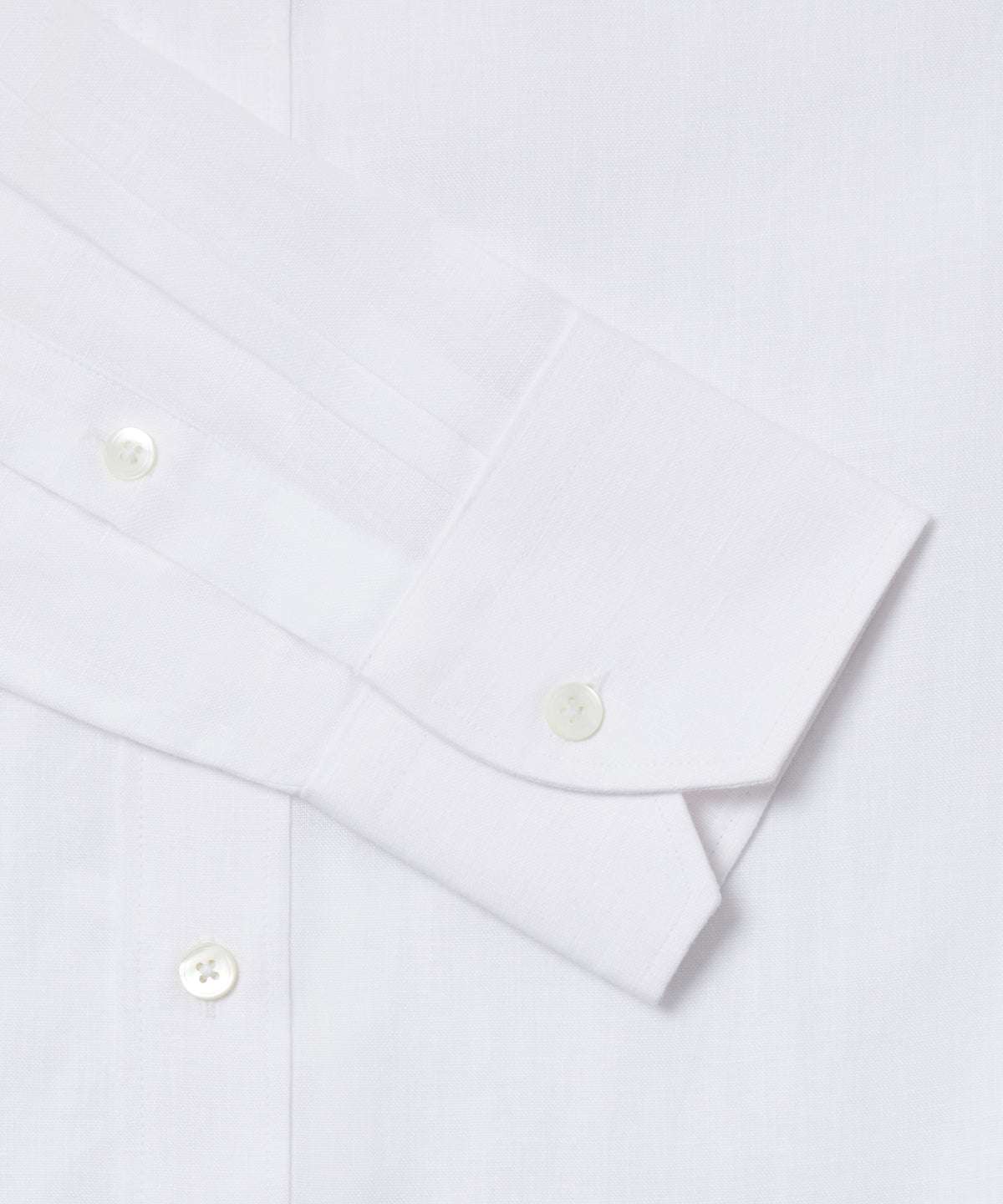 White Slim Fit Essential Linen Formal Shirt